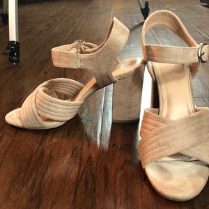 Abound Faux Suede Block Heel Sandal in Blush Pink